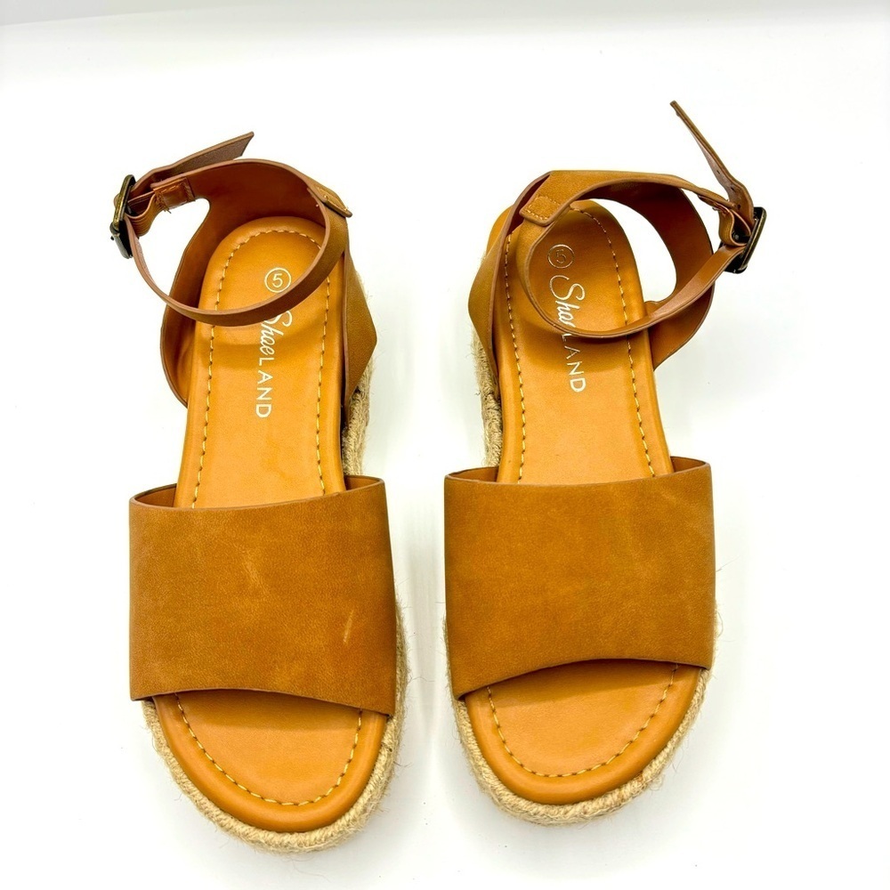 Shoe Land Legossa Womens Platform Sandals Ankle Strap Espadrilles  Wedge Size 5